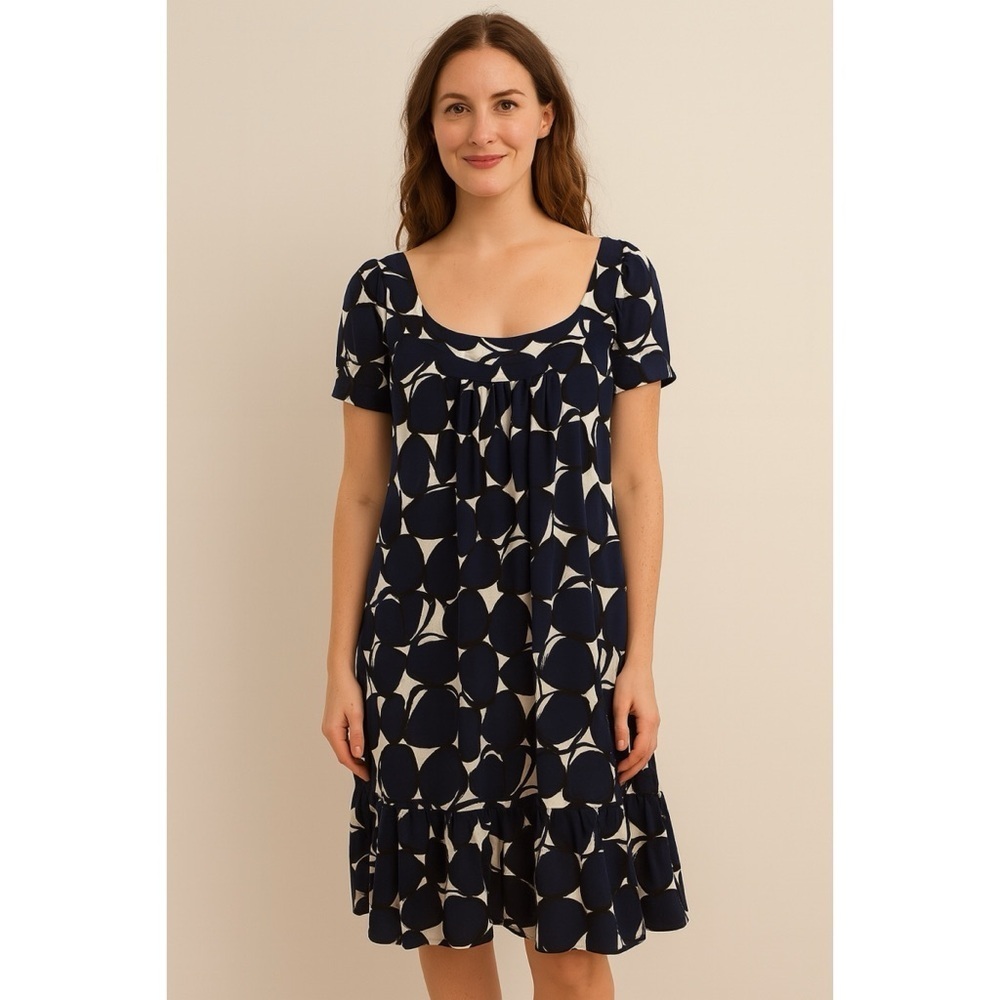 Diane Von Furstenberg “Edison” Silk Drop Waist Patterned Dress